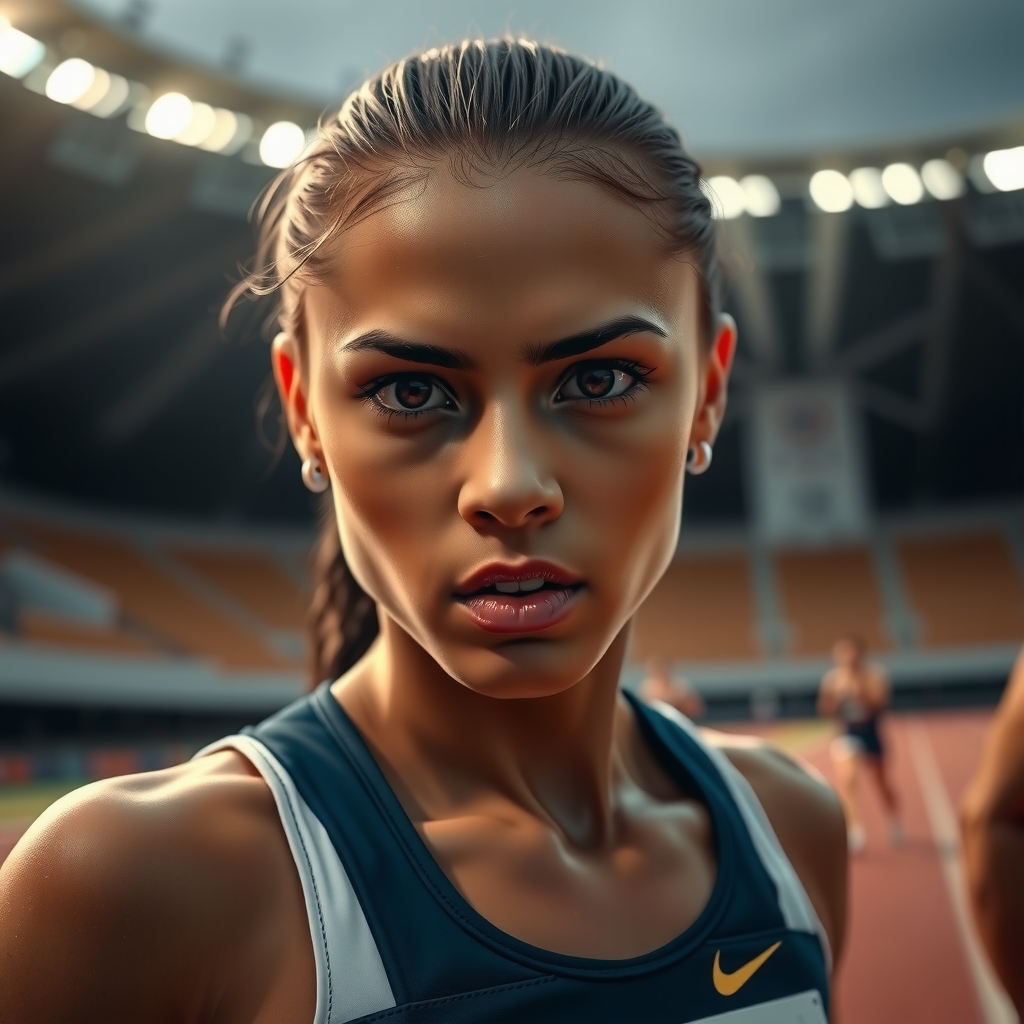 Sample female athlete profile card visual