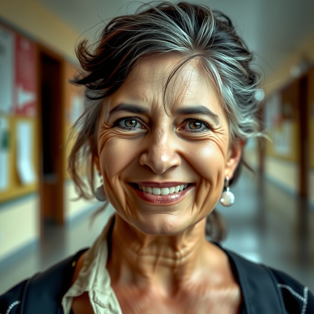 Foto de docente real para testimonio — mujer adulta, expresión natural