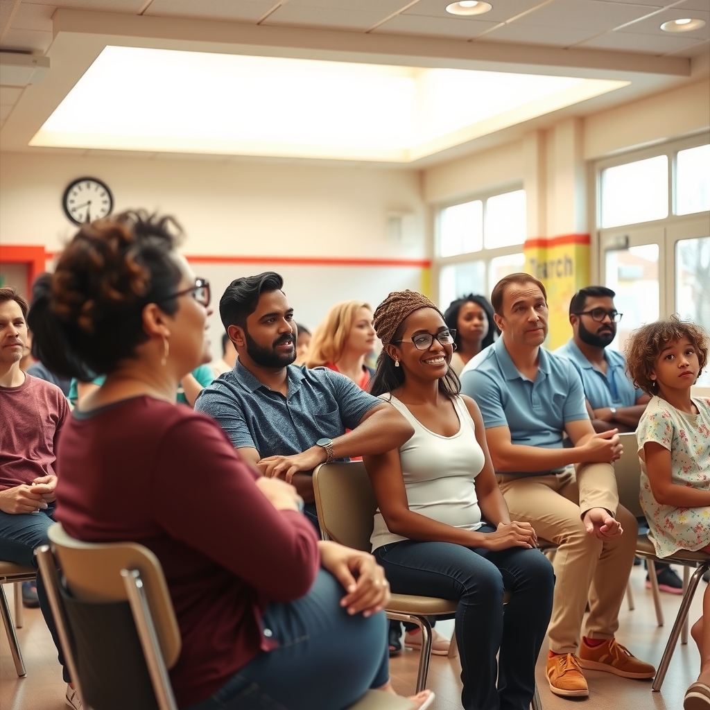 Taller para familias — padres participando