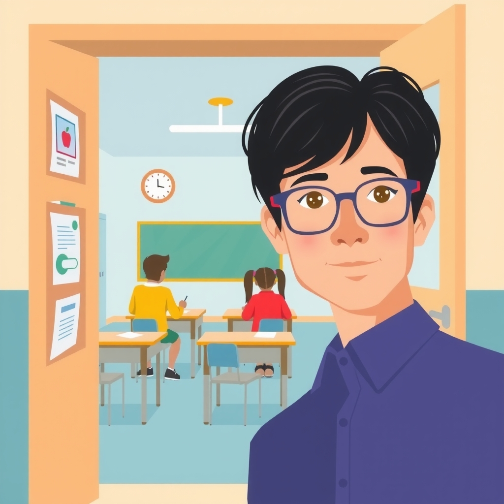 Ilustración para el Módulo 03 — La escuela por dentro. Perspectiva familiar sobre el entorno escolar.