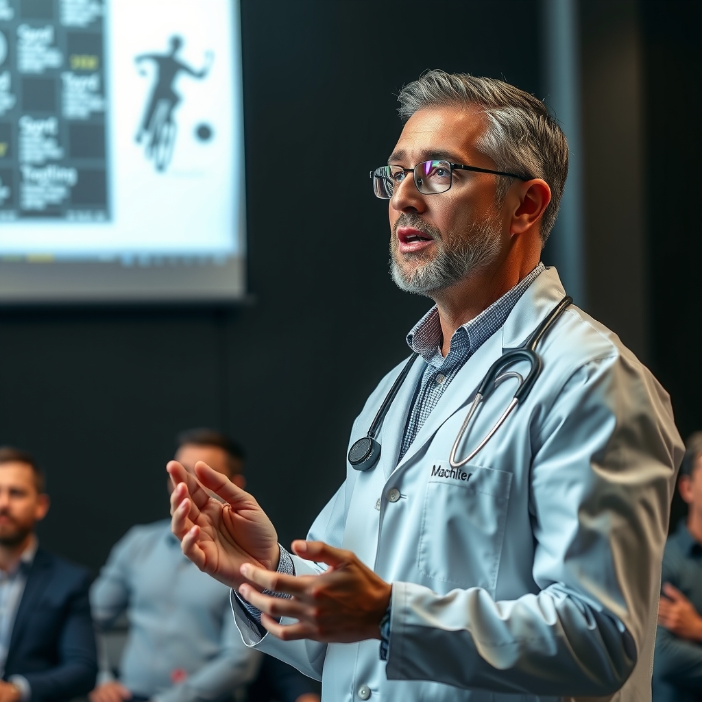 Foto del Dr. Alfredo Herrera en el curso de atleta de talla mundial