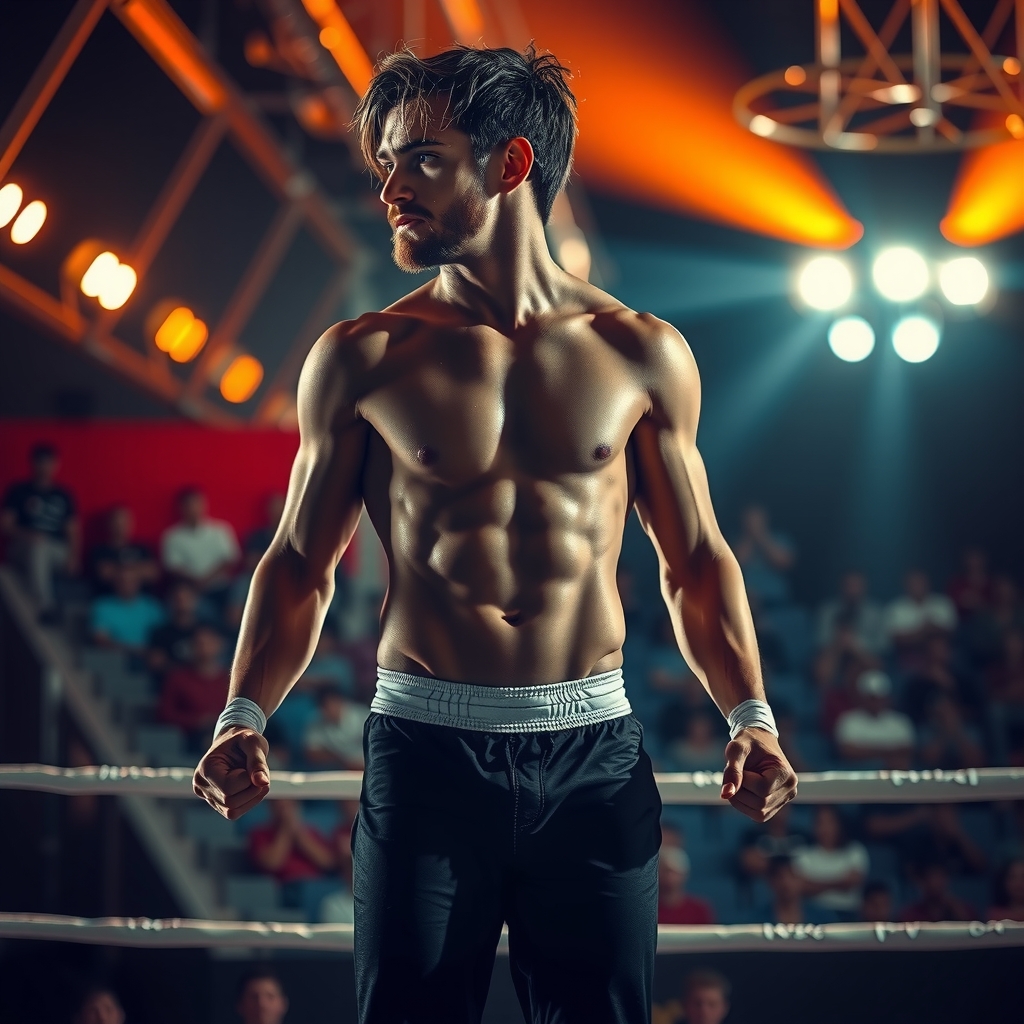 Hero: atleta en balanza de pesaje antes de competición