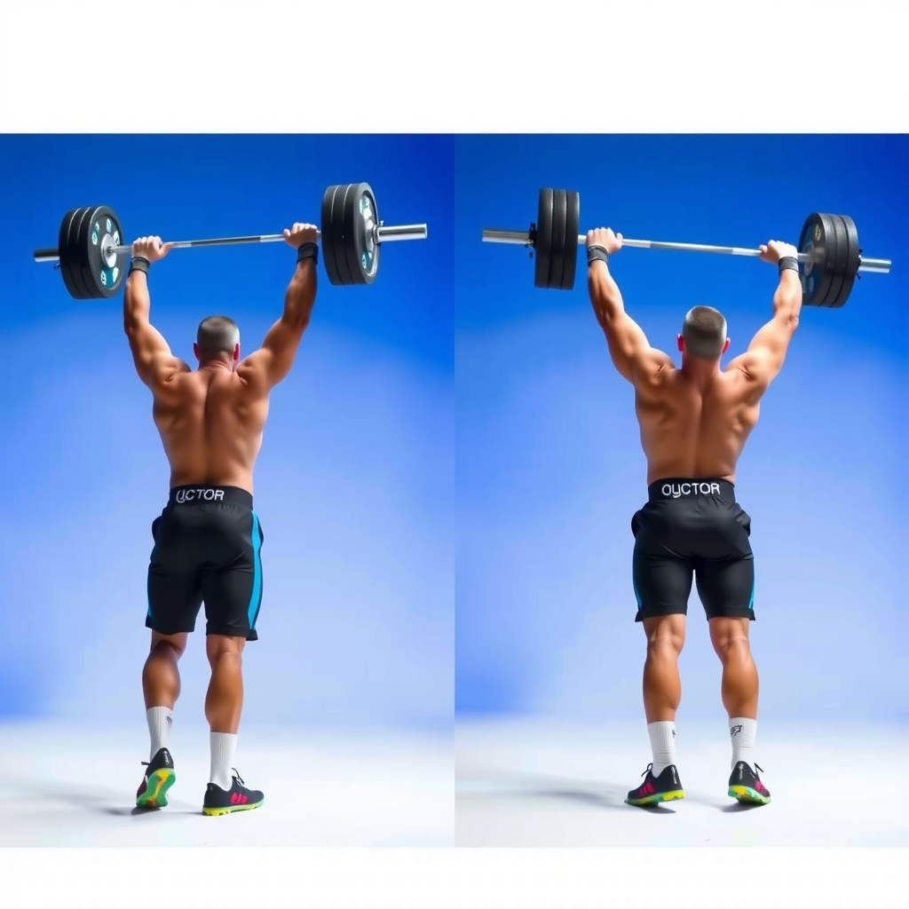 Comparación visual entre jerk en split y jerk en squat