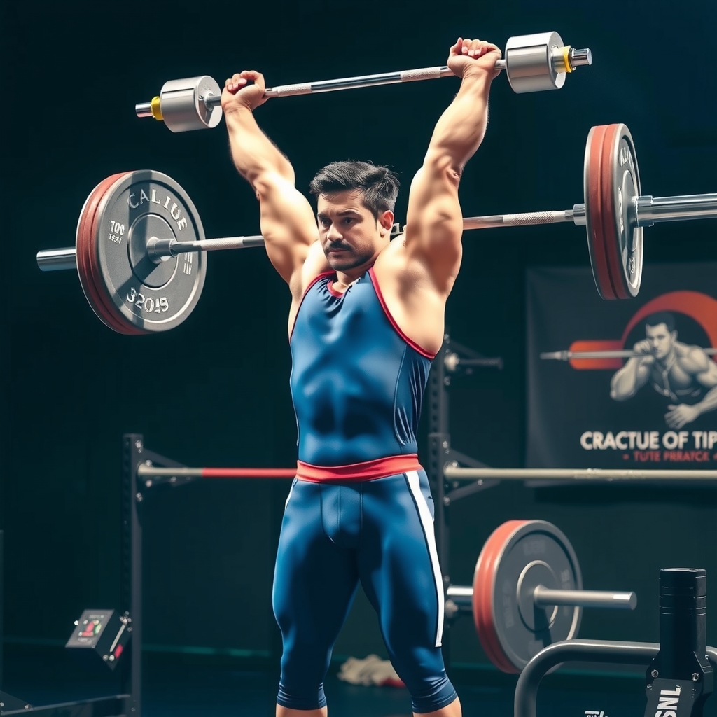 Atleta ejecutando press parado estricto para desarrollo de hombros