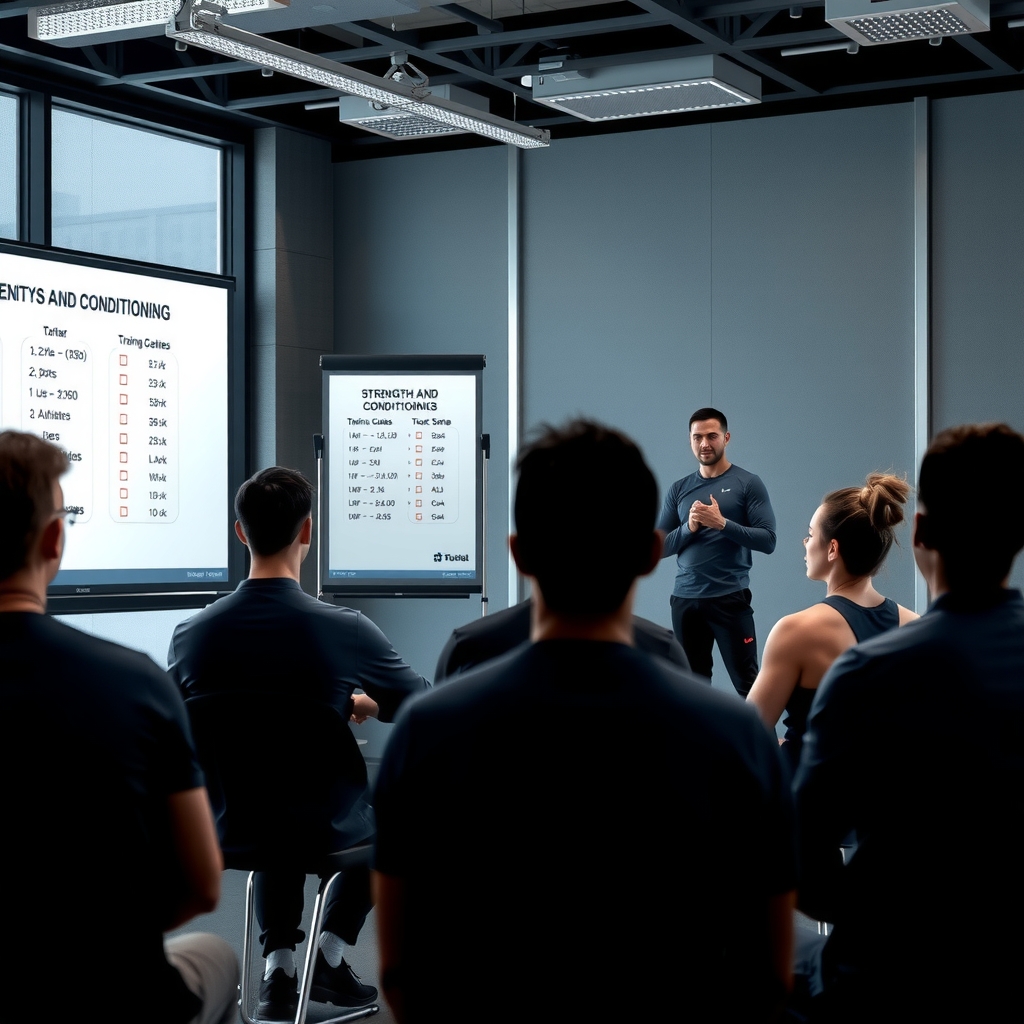 Imagen de un seminario deportivo con audiencia