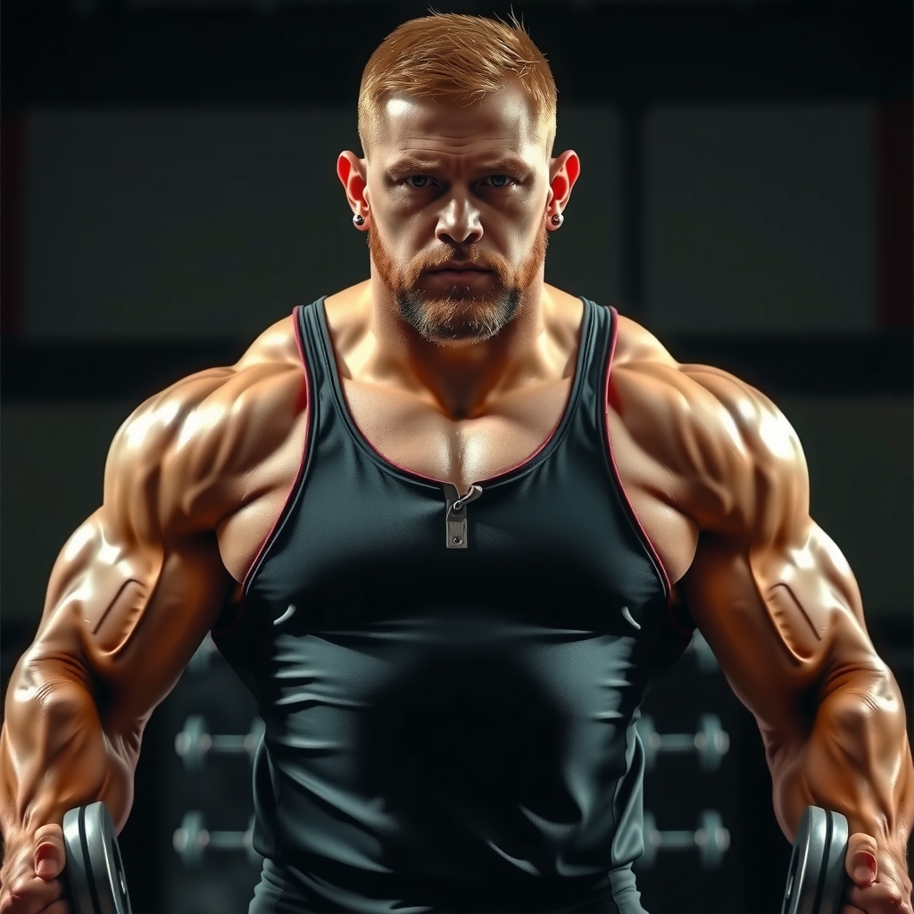 Fisicultura y musculatura de un halterófilo élite