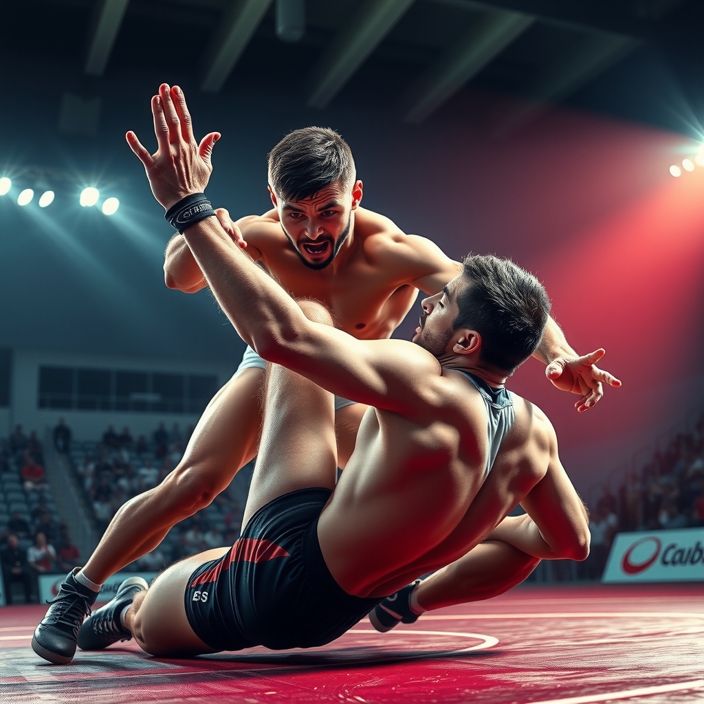 Lucha libre estilo libre mostrando fuerza explosiva