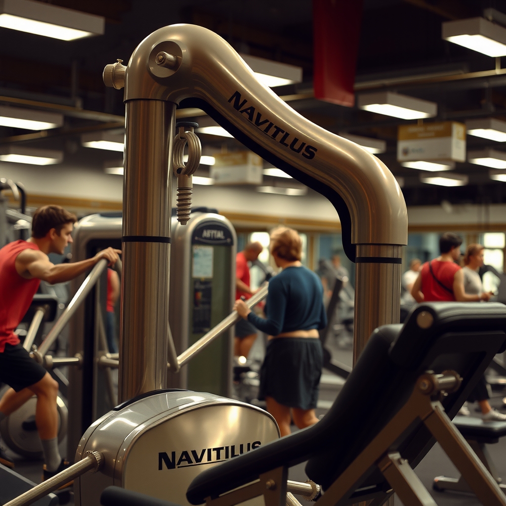 Máquina Nautilus vintage en gimnasio clásico