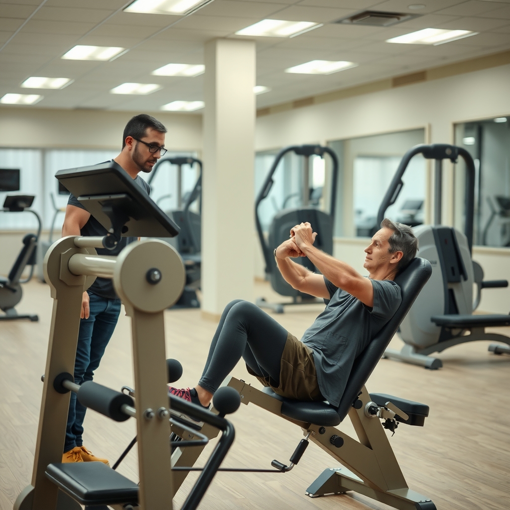 Entrenamiento controlado y lento con máquinas en ambiente clínico