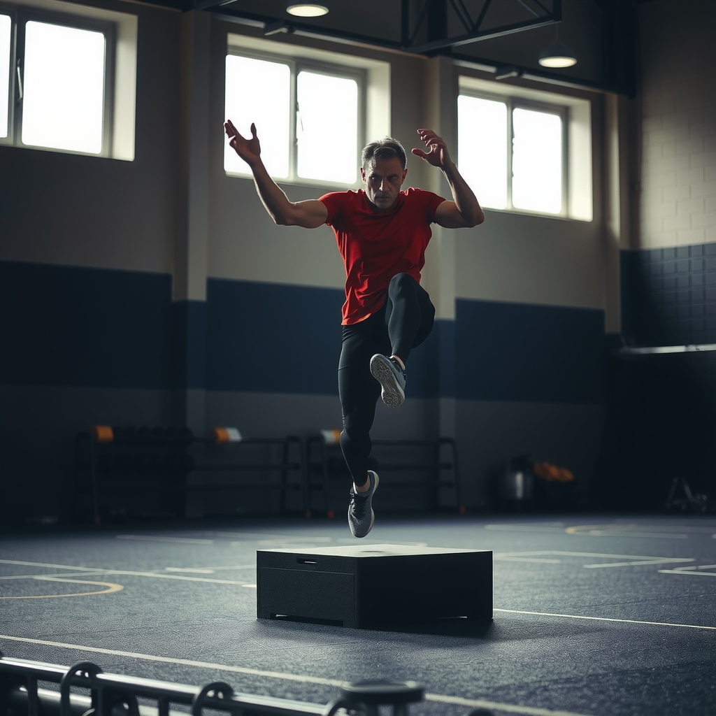 Atleta realizando pliometría de alta intensidad