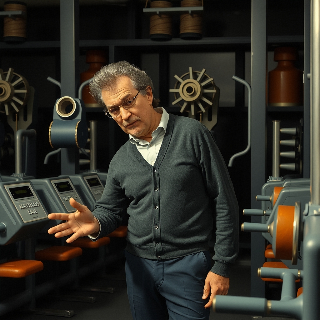 Arthur Jones con sus máquinas Nautilus originales