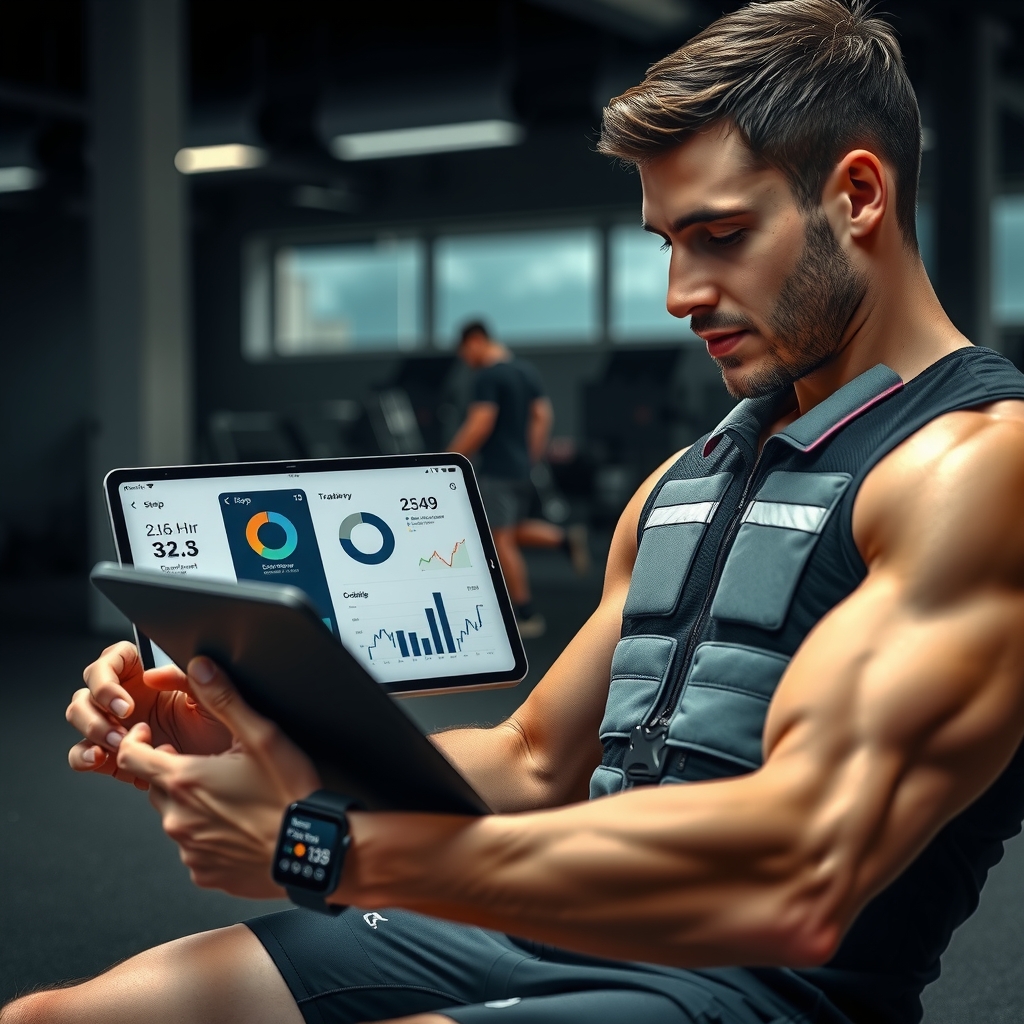 Atleta con múltiples wearables de entrenamiento