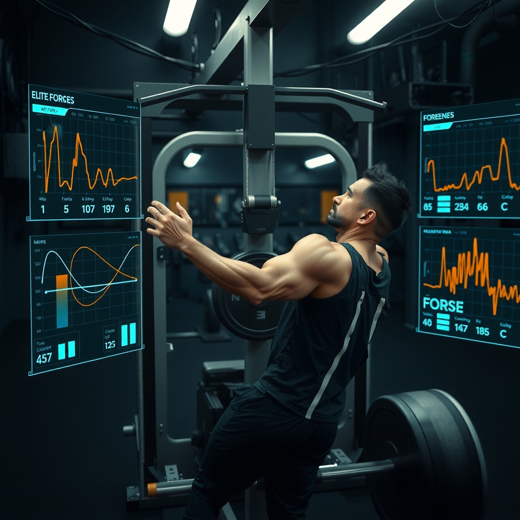 Atleta usando sistema de entrenamiento con inteligencia artificial