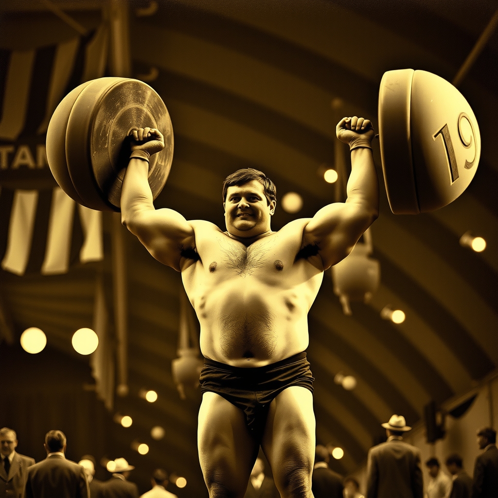 Strongman realizando levantamiento histórico espectacular