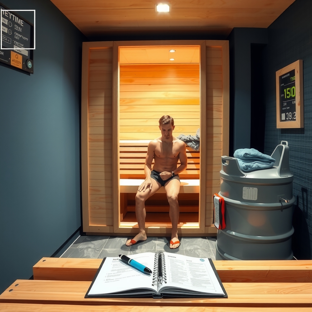 Atleta siguiendo un protocolo estructurado de sauna y frío