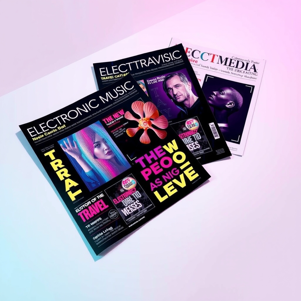 A selection of music and travel press publications featuring DJ Vacation coverage