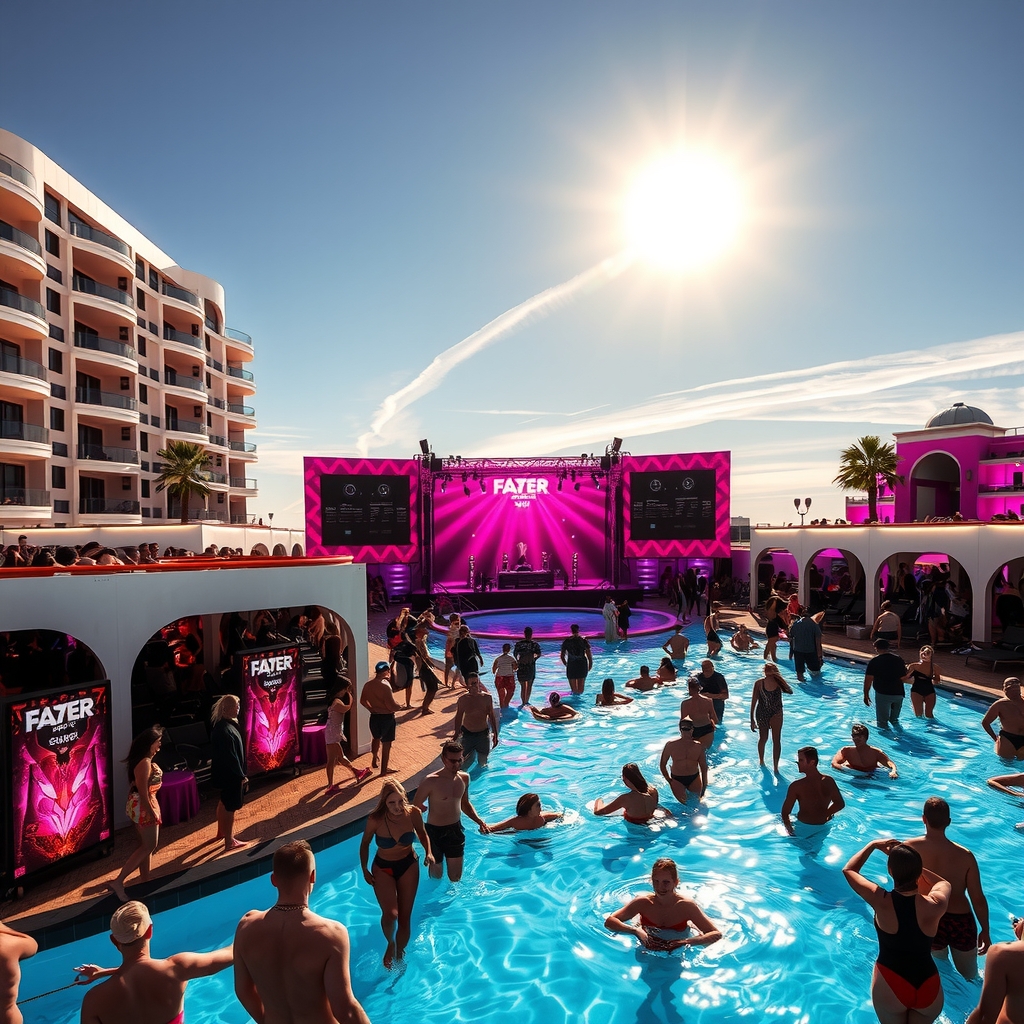 Las Vegas pool party stage where Zedd performs EDM sets