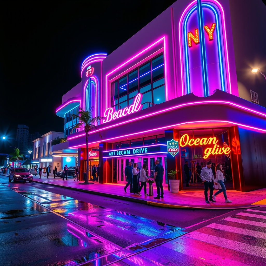 LIV nightclub Miami Beach — packed dancefloor with confetti cannons and dramatic stage lighting