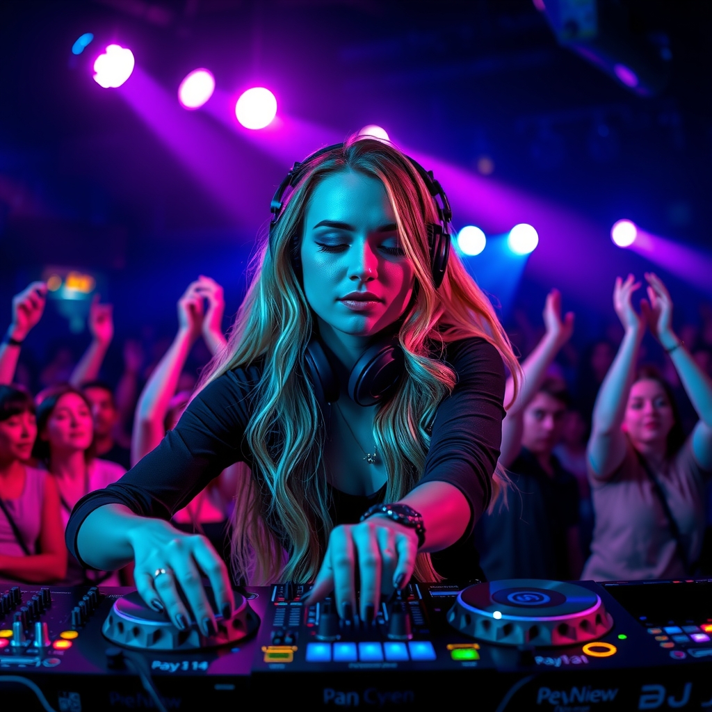 Charlotte de Witte DJing in an atmospheric underground techno venue