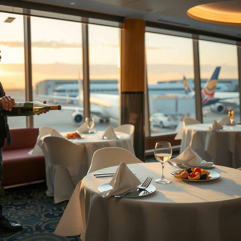 Gourmet dining experience in a lounge