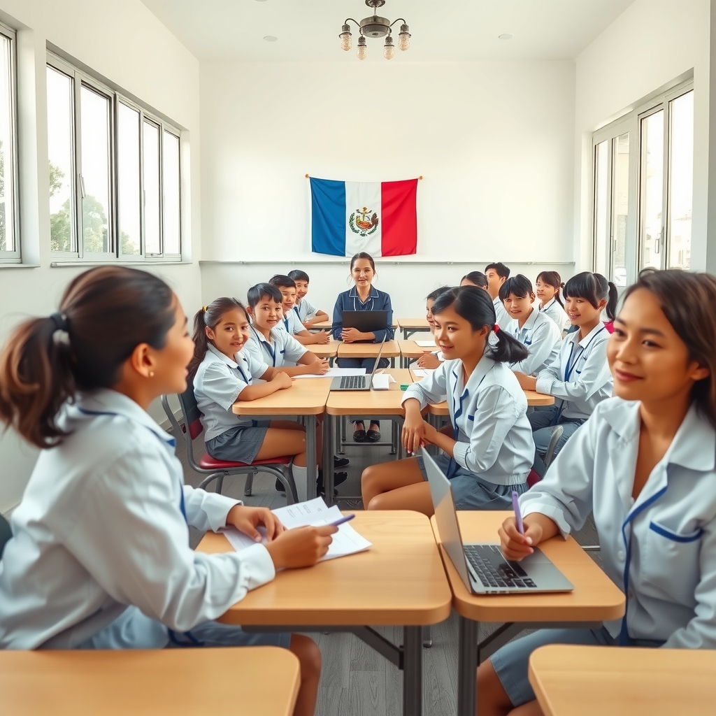 Estudiantes peruanos en aula