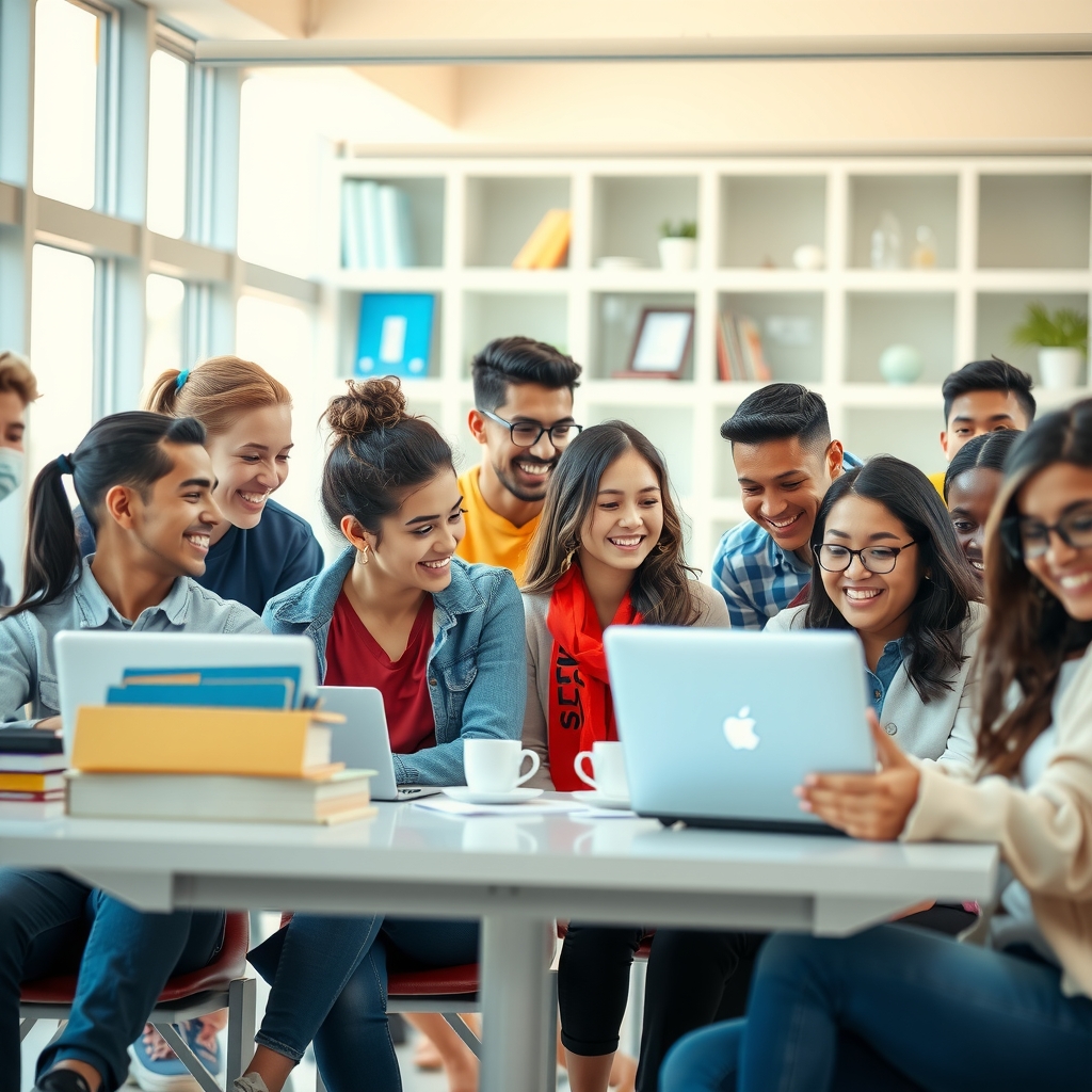 Comunidad de estudiantes apoyándose