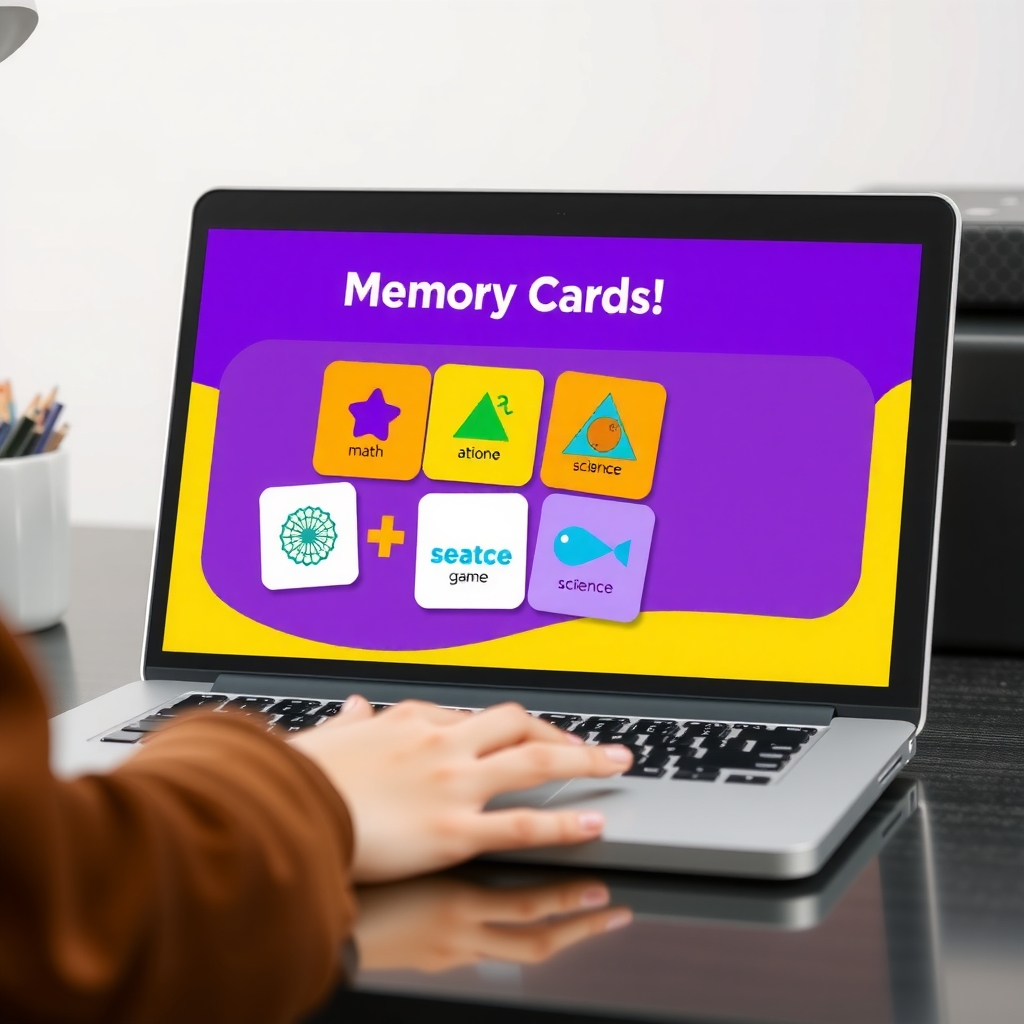 Imagen de juegos personalizados de memorización en pantalla