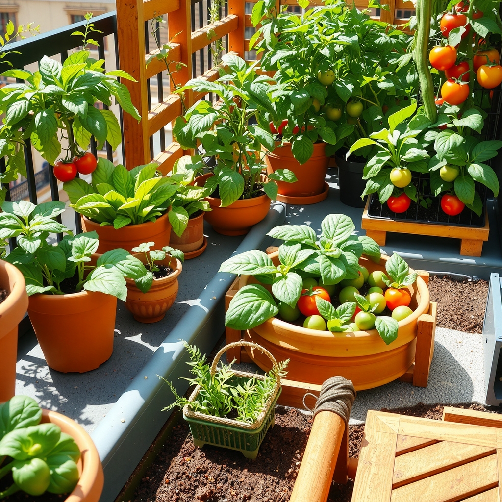 Hero showing diverse vegetable plants in containers