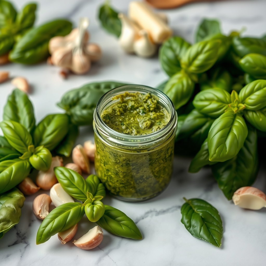Homemade herb pesto recipe