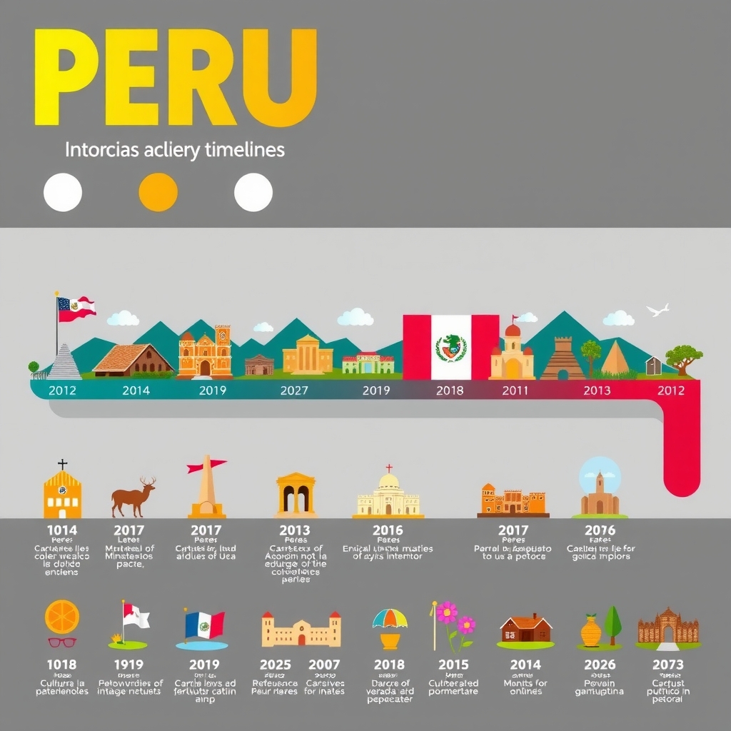 Hero visual de línea del tiempo histórica del Perú