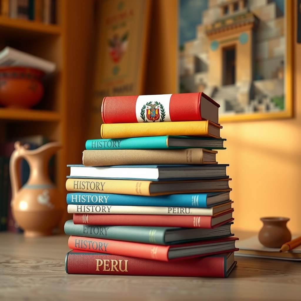 Hero de la sección de resúmenes con libros y historia peruana