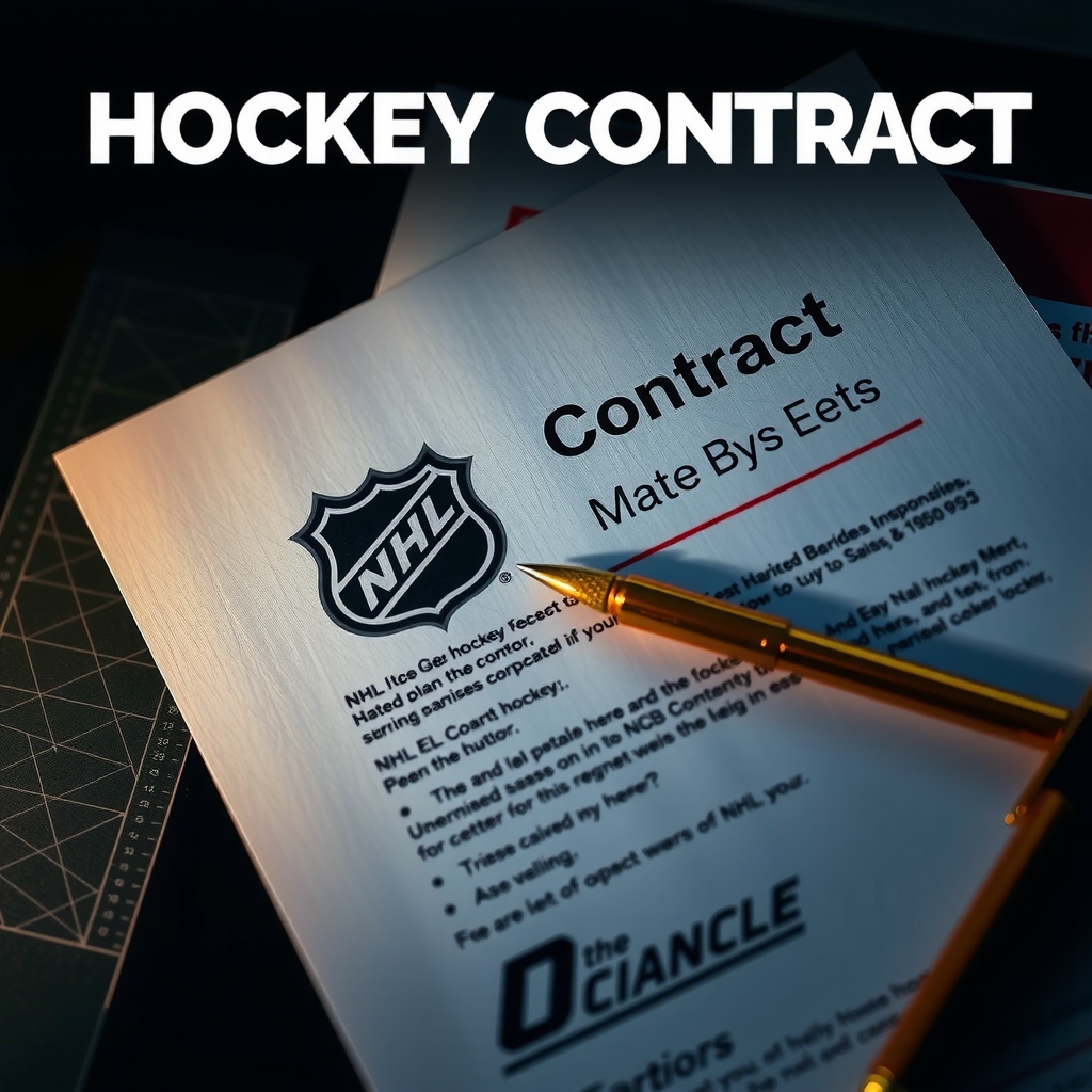 Hero image representing NHL contracts and money in professional hockey