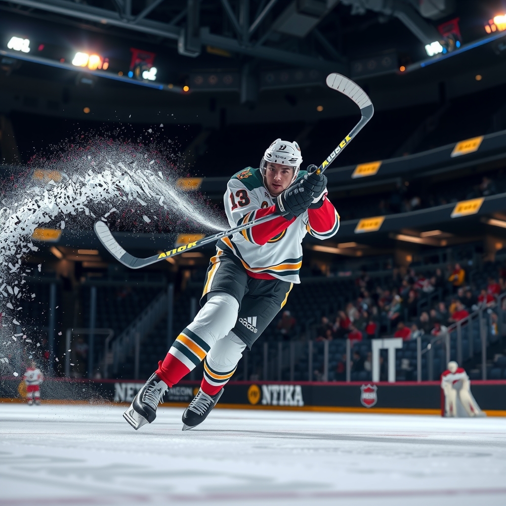 Hero image of an NHL player in action representing raw performance data