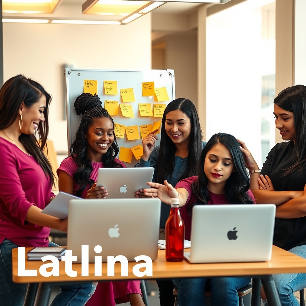 Visual representing a thriving startup environment with diverse women