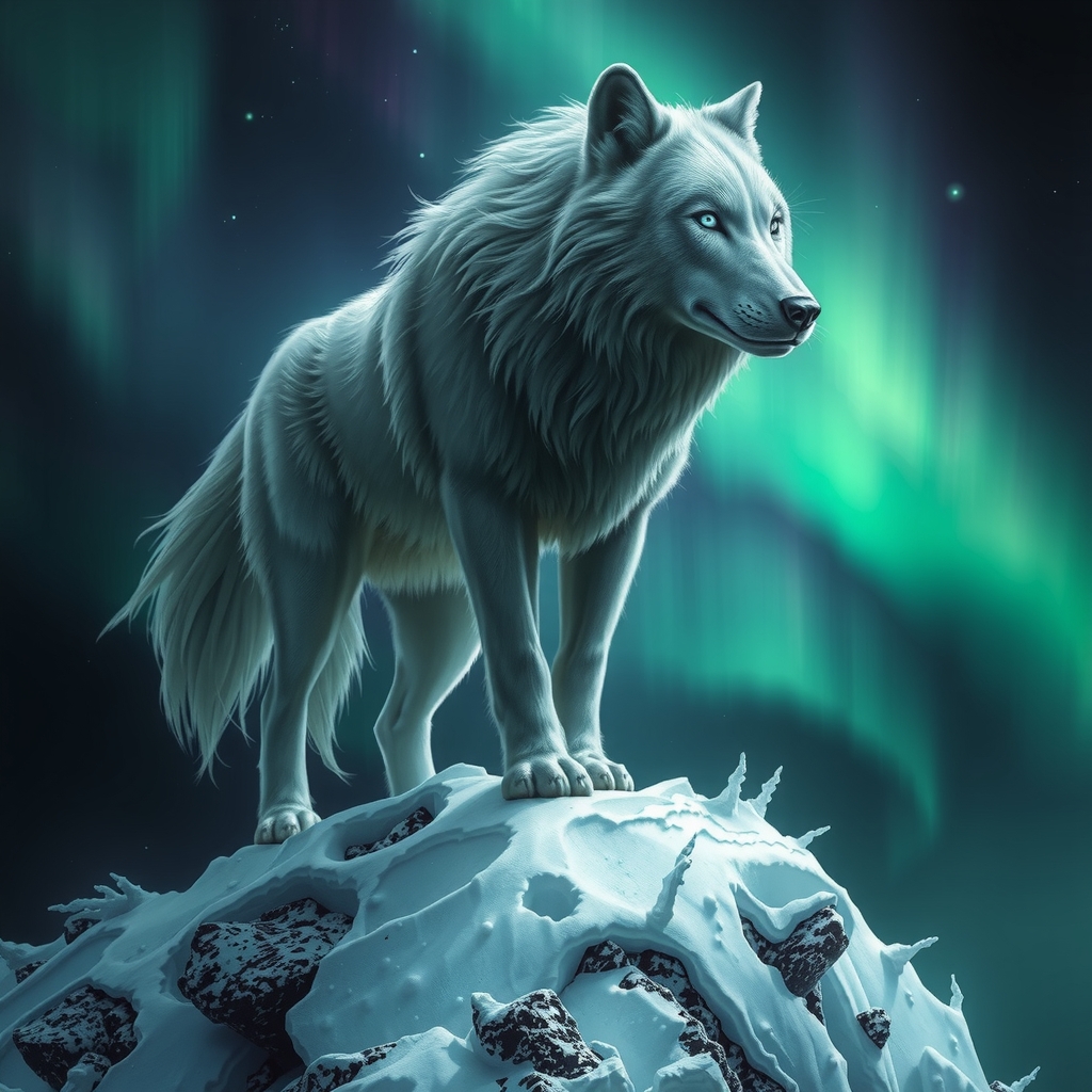 Illustration of Amarok, the great wolf spirit of Inuit legend