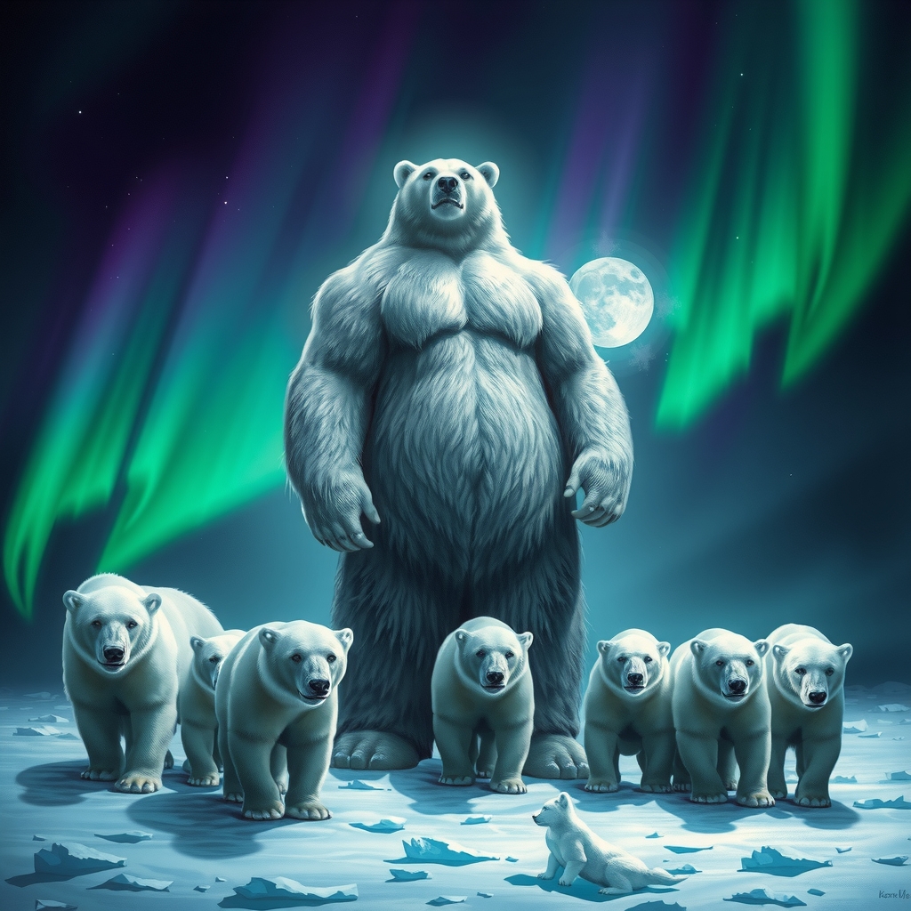 Illustration of Nanook, the master of polar bears