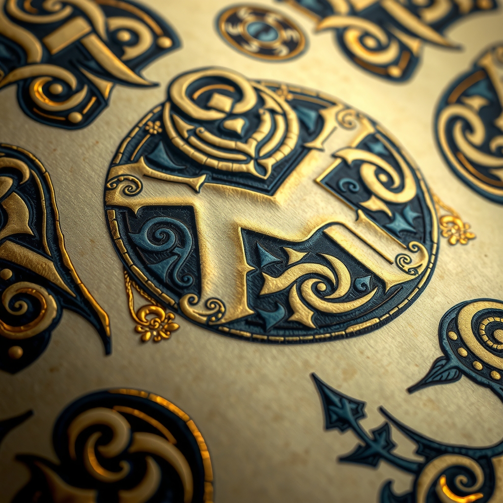 Decorative Celtic knotwork and ancient manuscripts