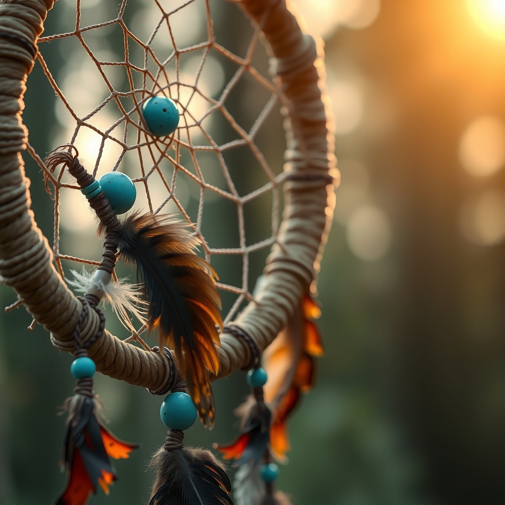 Traditional dreamcatcher and sacred craft