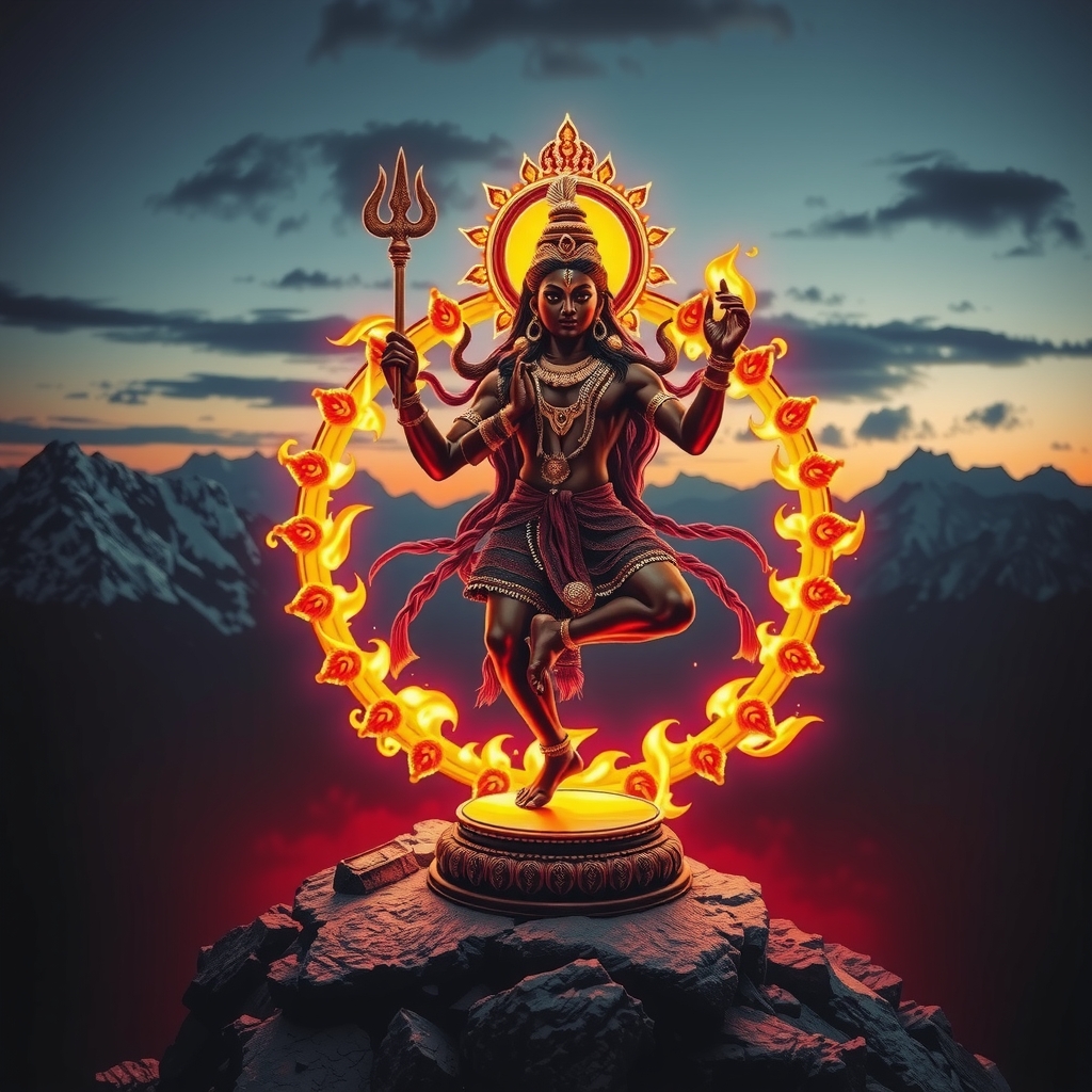 Shiva the destroyer in cosmic dance