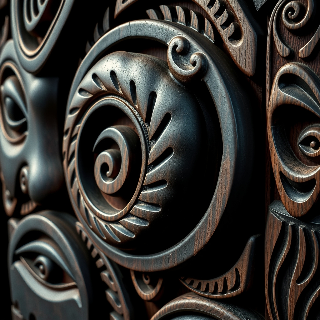 Māori sacred wood carving and whakairo