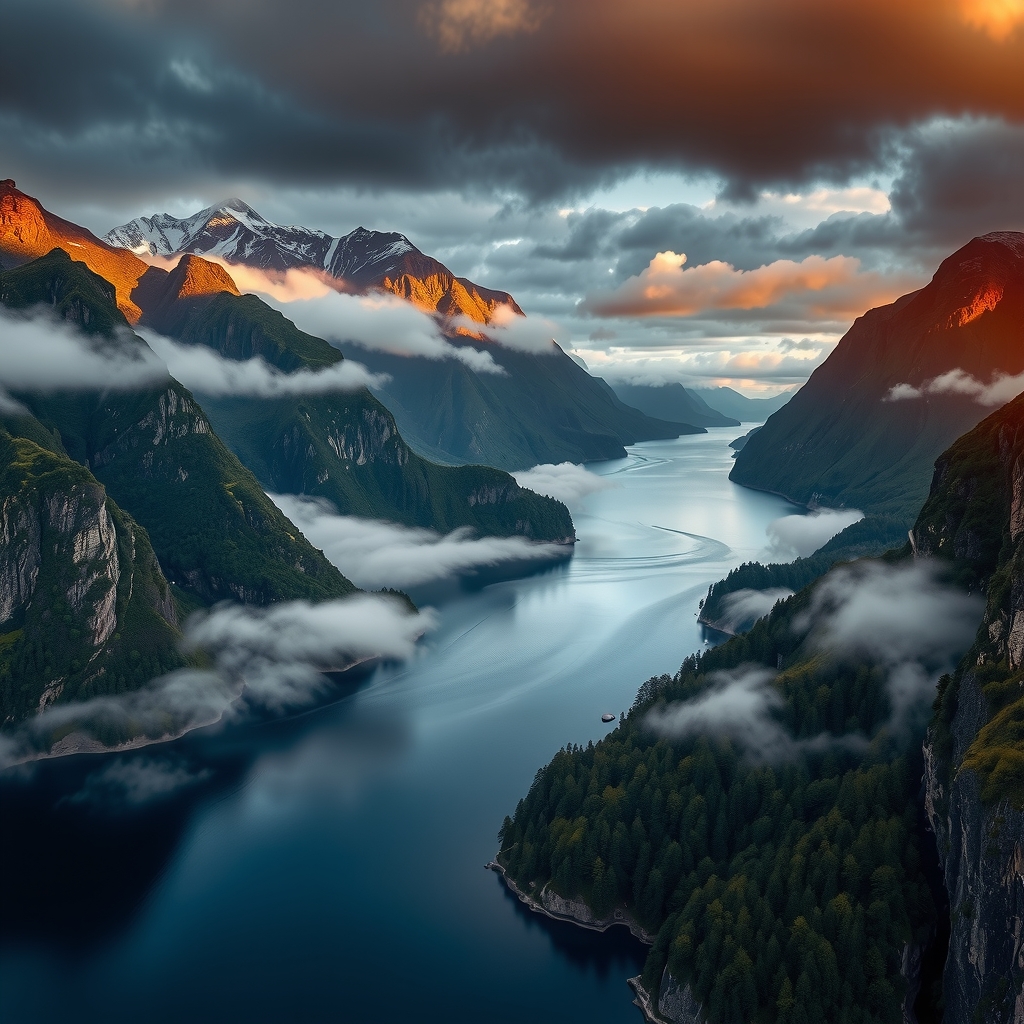 New Zealand dramatic landscape — fiords and ancient forest