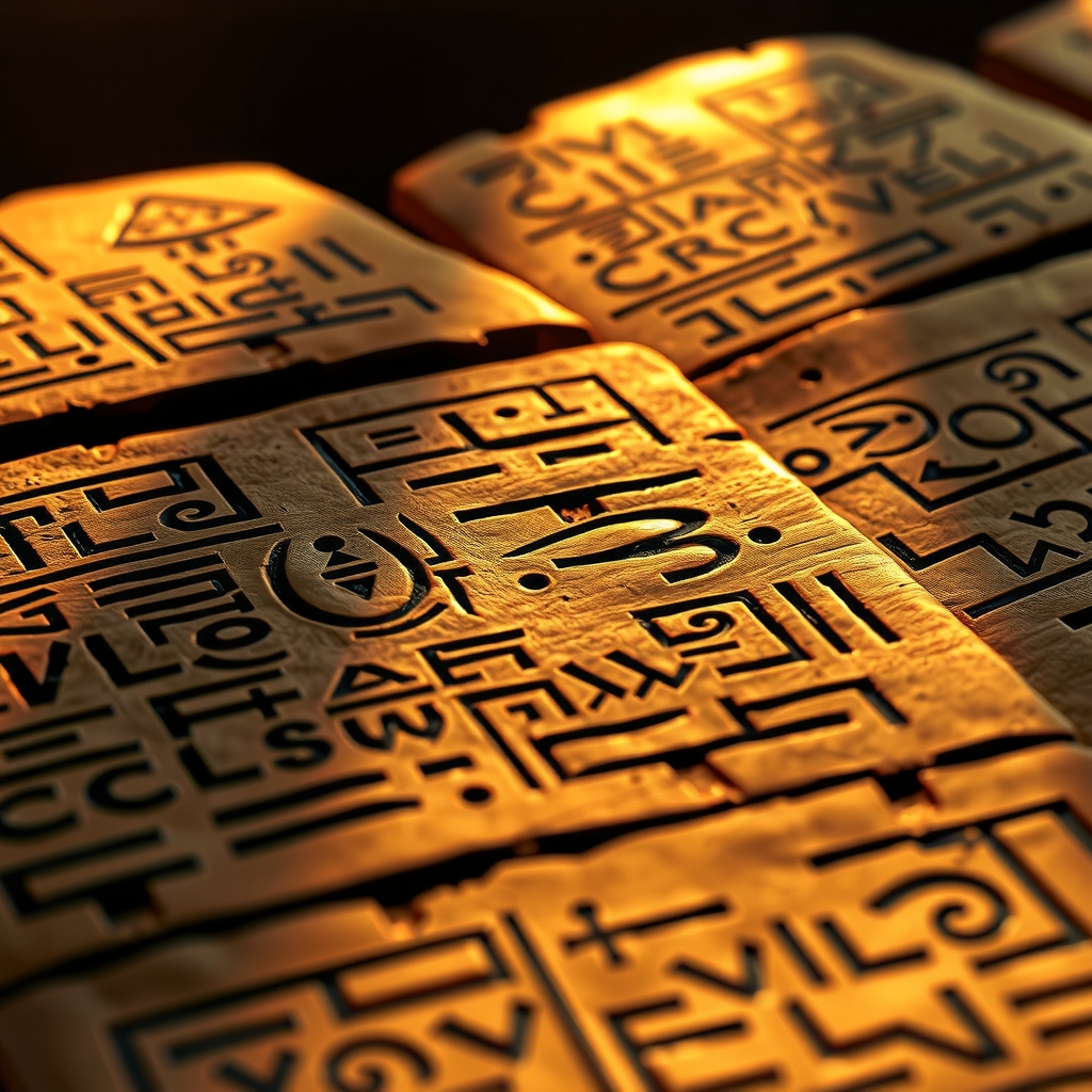 Ancient cuneiform tablets and Sumerian writing