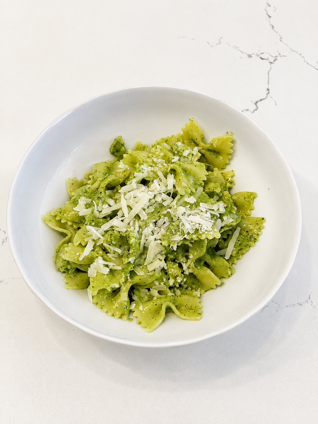 Light summer pesto pasta dish