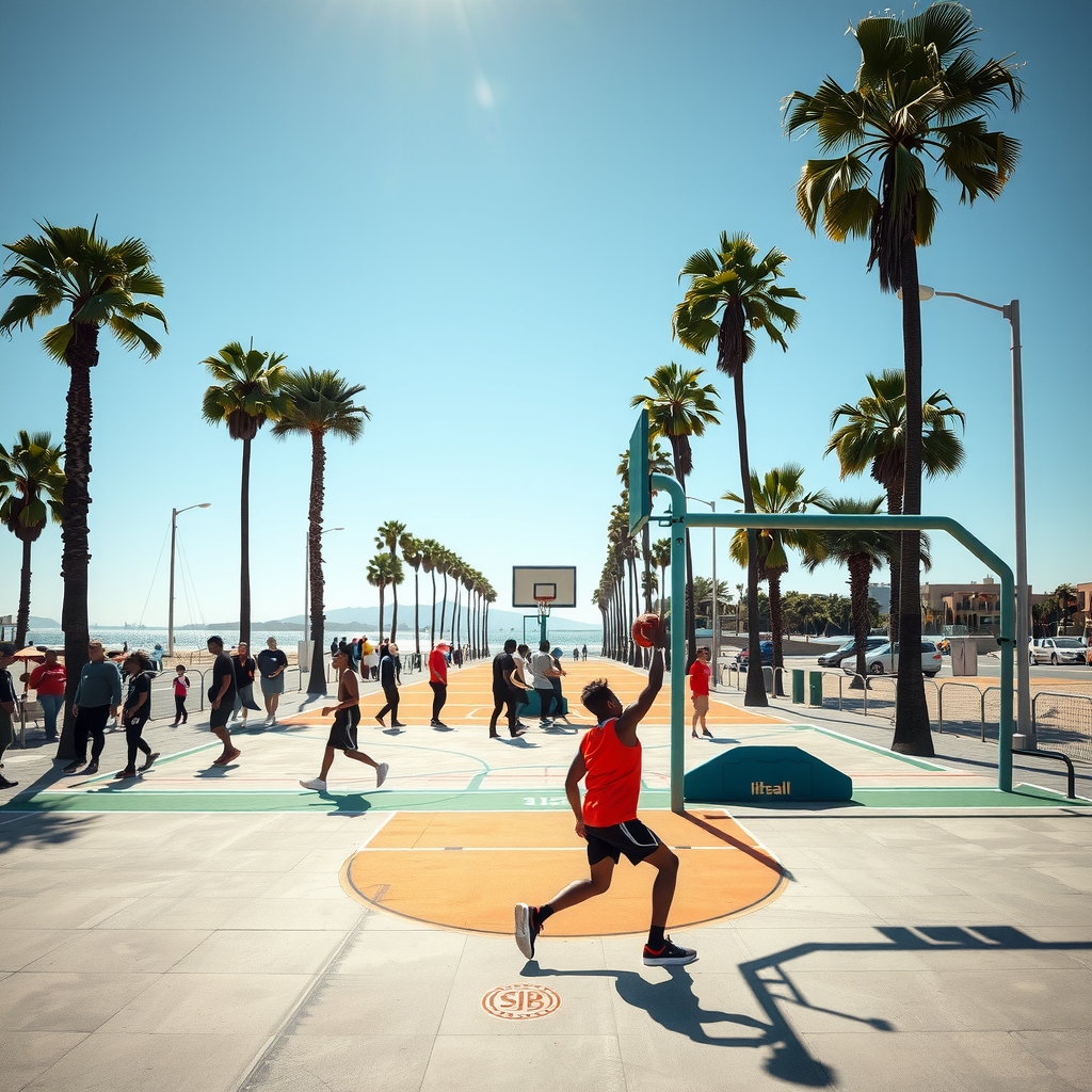 Venice Beach basketball courts spotlight