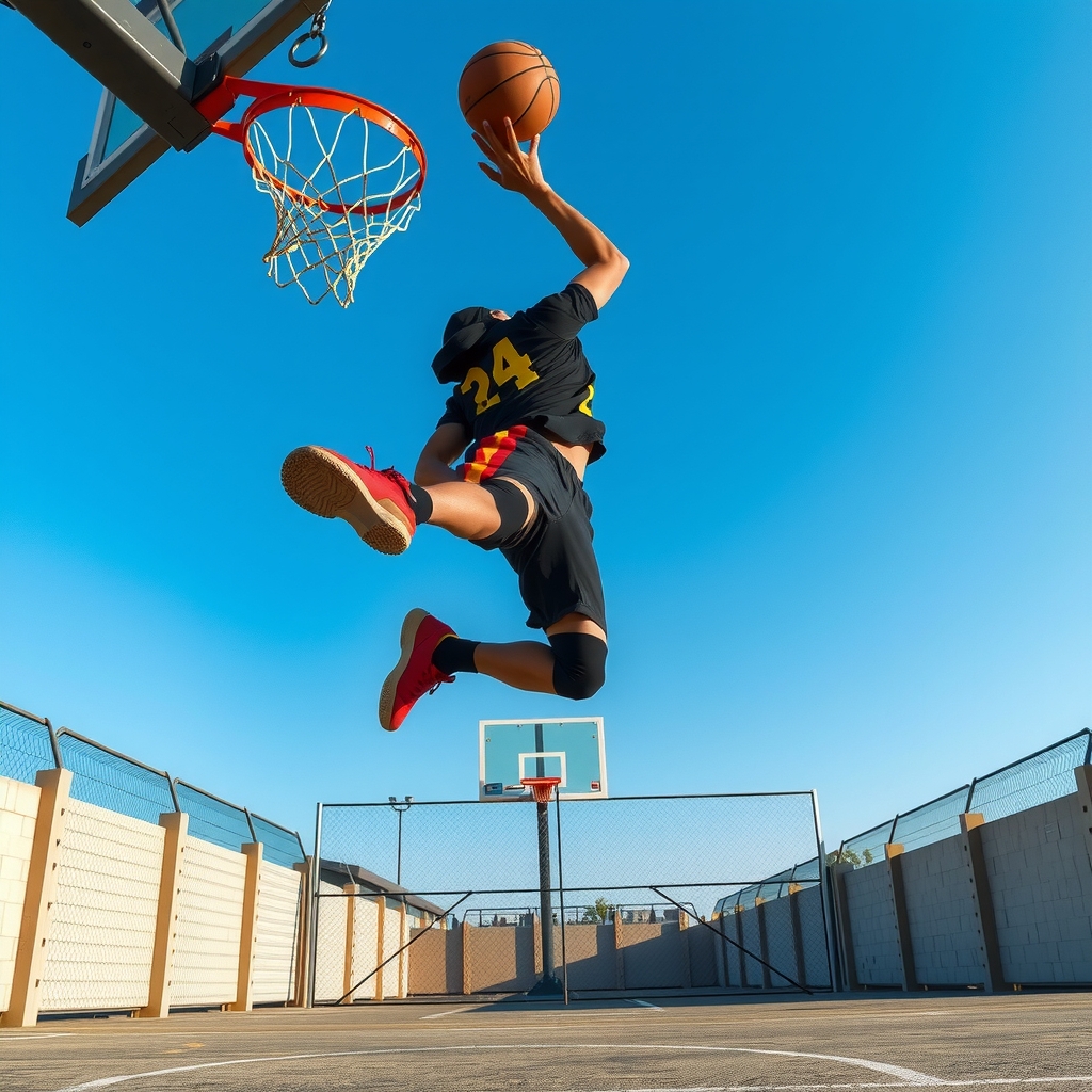 Creative finishing move at the rim