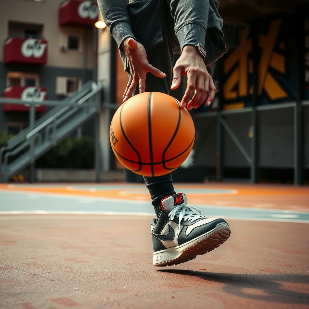 Hero image of a player performing a signature streetball dribble move