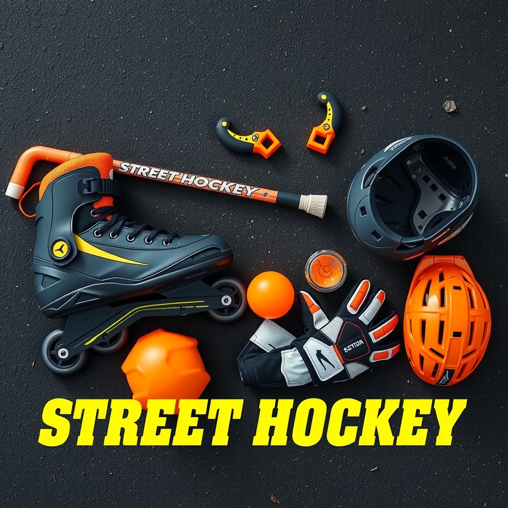 Street hockey gear setup image