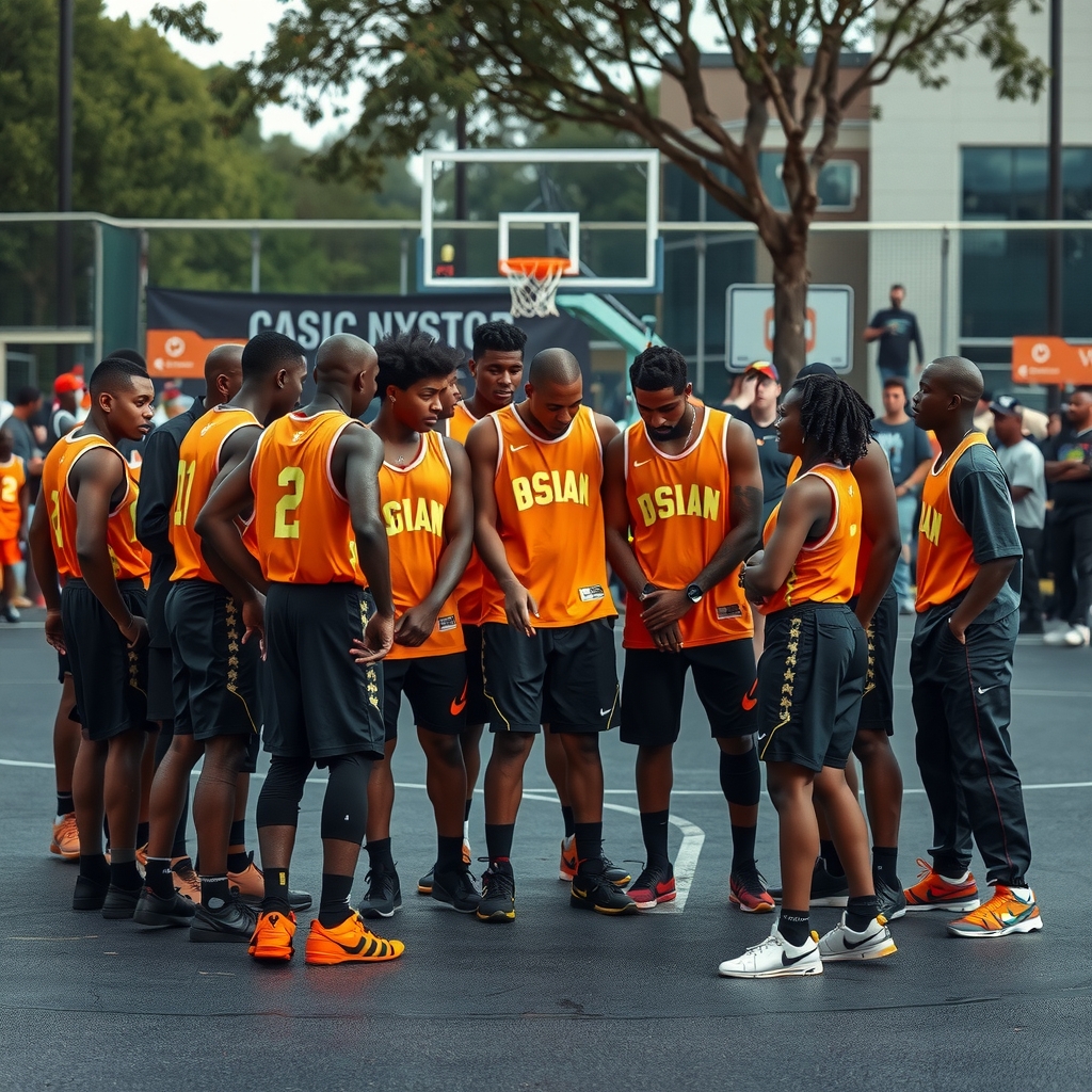 Team huddle before a tournament game