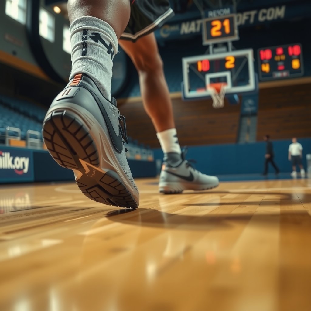 Basketball footwork drill close-up
