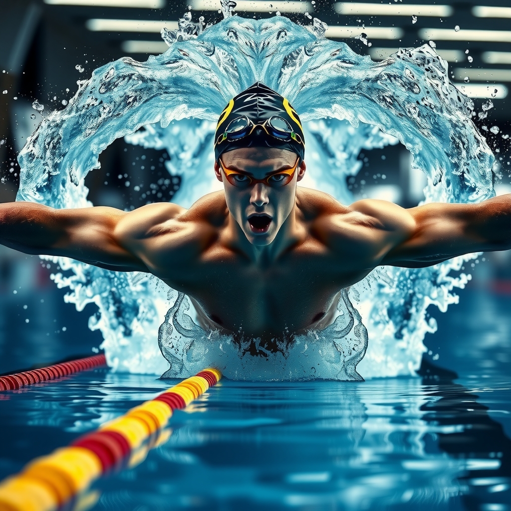 Michael Phelps swimming at Olympic level